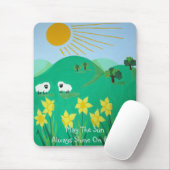 Leuke schilderachtig illustratie van schattig scha muismat (Met muis)