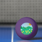 Leuke schilderachtig illustratie van schattig scha pingpongbal (Net)