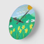 Leuke schilderachtig illustratie van schattig scha ronde klok (Hoek)