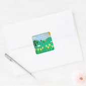 Leuke schilderachtig illustratie van schattig scha vierkante sticker (Envelop)