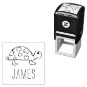 Leuke schildpad kunst met aangepaste naam Pre-Inke Zelfinktende Stempel (In situ)