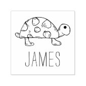 Leuke schildpad kunst met aangepaste naam Pre-Inke Zelfinktende Stempel (Design)