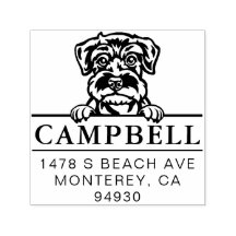 Leuke Schnauzer Custom Dog Address Stamp
