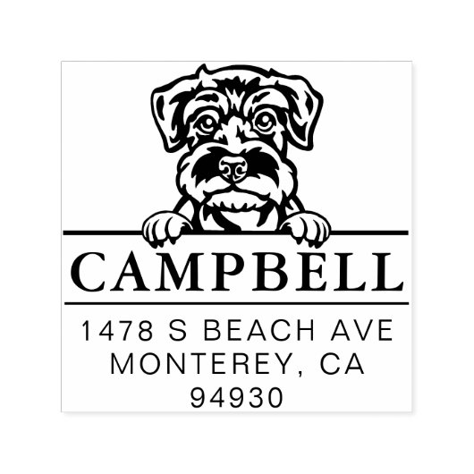 Leuke Schnauzer Custom Dog Address Stamp Zelfinktende Stempel (Design)