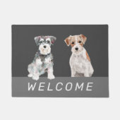 Leuke Schnauzer honden waterverven Deurmat (Voorkant)