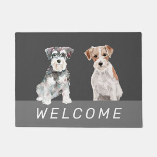 Leuke Schnauzer honden waterverven Deurmat