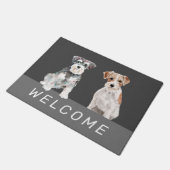 Leuke Schnauzer honden waterverven Deurmat (Schuin)