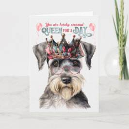 Leuke Schnauzer Queen voor een Dag Grappige Verjaa Kaart