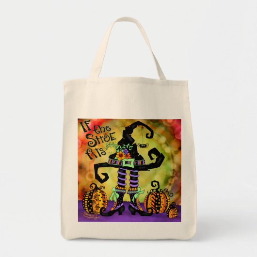 Leuke schoen Halloween Witch Inspirativity Tote Bag (Voorkant)