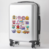 Leuke schoolbenodigdheden en educatieve hulpmiddel sticker (Koffer)