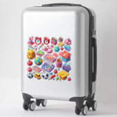 Leuke schoolbenodigdheden en educatieve hulpmiddel sticker (Koffer)
