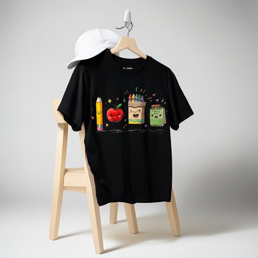 Leuke schoolbenodigdheden shirt potlood appel kleu