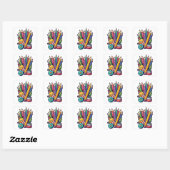 Leuke schoolbenodigdheden vierkante sticker (Vel)