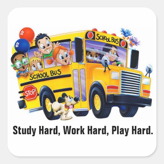 Leuke schoolbuschauffeur feest T-shirts gepersonal Vierkante Sticker (Voorkant)
