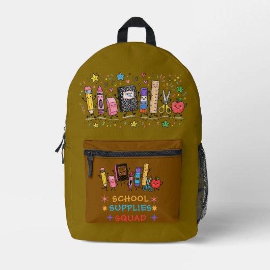 Leuke schoolspullen squad leuke terug naar school bedrukte rugzak (Voorkant)