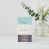 Leuke schoonheid Turquoise en hout haar Salon en S Visitekaartje (Staand voorkant)