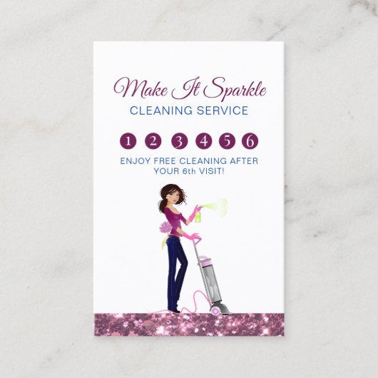 Leuke schoonmaakster Service Loyalty Kaart Visitekaartje (Voorkant)