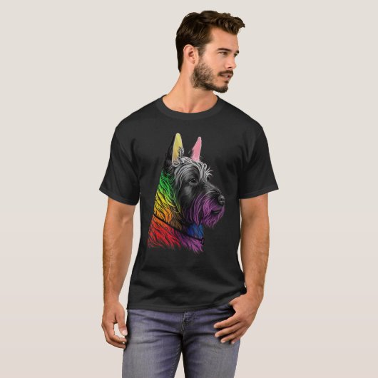 Leuke Schotse Hond op Schotse Terrier T-shirt (Voorkant volledig)