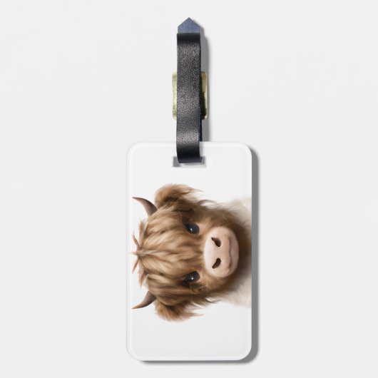 Leuke Schotse Hooglanden Koe Bagagelabel (Achterkant verticaal)