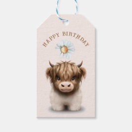 Leuke Schotse Hooglanden Koe Cadeaulabel