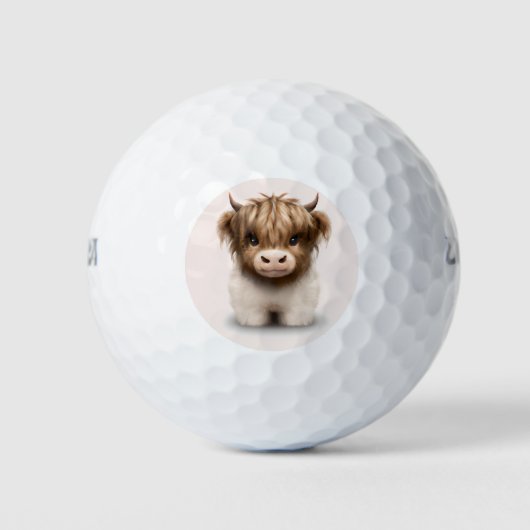 Leuke Schotse Hooglanden Koe Golfballen (Voorkant)