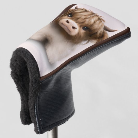 Leuke Schotse Hooglanden Koe Golfheadcover (3/4 voorkant)