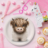 Leuke Schotse Hooglanden Koe Papieren Bordje (Feest)