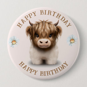 Leuke Schotse Hooglanden Koe Ronde Button 4,0 Cm