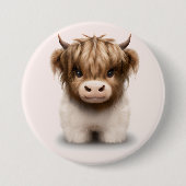 Leuke Schotse Hooglanden Koe Ronde Button 7,6 Cm (Voorkant)