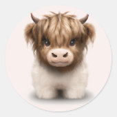 Leuke Schotse Hooglanden Koe Ronde Sticker (Voorkant)