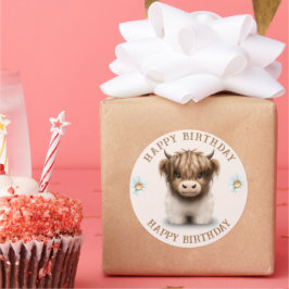 Leuke Schotse Hooglanden Koe Ronde Sticker