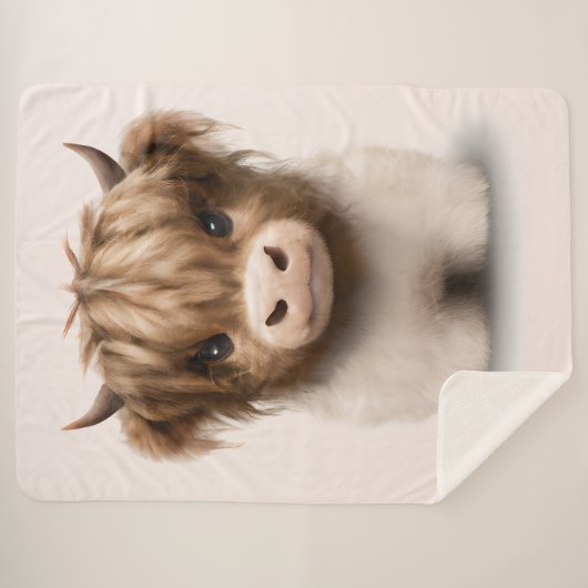 Leuke Schotse Hooglanden Koe Sherpa Deken (Voorkant (horizontaal))