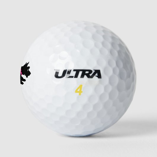 Leuke Scottie Hond Monogrammed Roze Custom Golfballen (Logo)