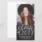 Leuke Script Graduation Foto Kaart Aankondiging (Voorkant / Achterkant)