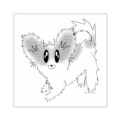 Leuke Scruffy Papillon Puppy Hond Rubber Stamp Rubberstempel (Afrduk)