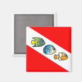 Leuke Scubadorable Duik Vlag Magneet (Voorkant / Achterkant)