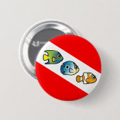 Leuke Scubadorable Duik Vlag Ronde Button 5,7 Cm (Voorkant /achterkant)