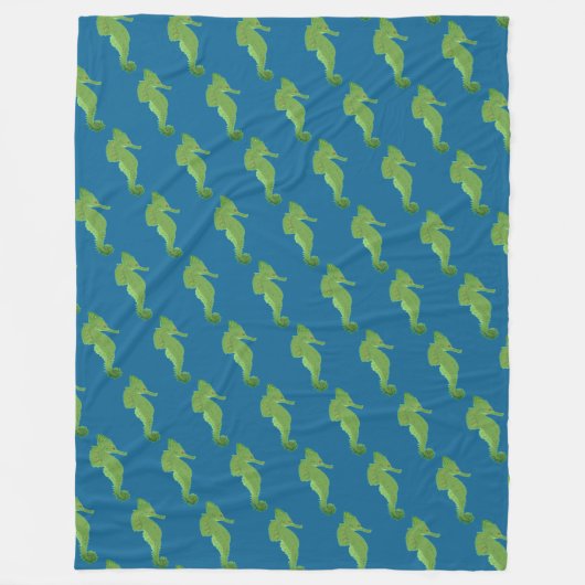 Leuke Seahorses patroon Fleece Deken (Voorkant)