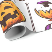 Leuke Seizoensgebonden Oranje Paarse Herfst Pompoe Cadeaupapier (Rol Hoek)