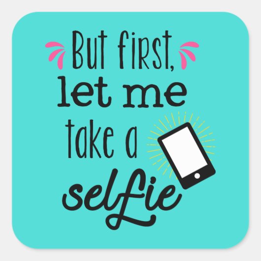 Leuke selfie liefhebbers word art sticker (Voorkant)