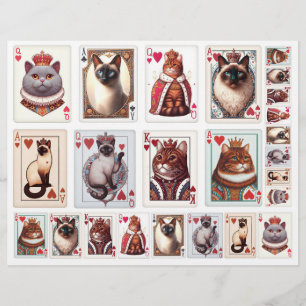 Leuke set van Kat spelen Kaart Illustraties