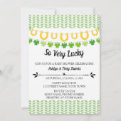 Leuke Shamrock Baby shower Invitation Kaart (Voorkant)