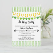 Leuke Shamrock Baby shower Invitation Kaart (Staand voorkant)