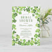 Leuke Shamrock Ierse bruids douche uitnodiging (Staand voorkant)