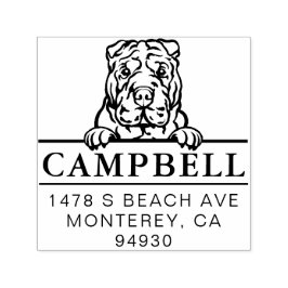 Leuke Shar Pei Aangepaste Hond Adres Stempel