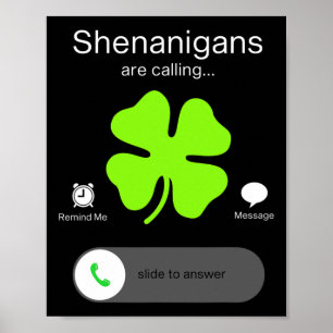 Leuke Shenanigans noemen St Patricks Day Iers Poster