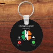 Leuke Shenanigans noemen St Patricks Day Iers Sleutelhanger (Achterkant)
