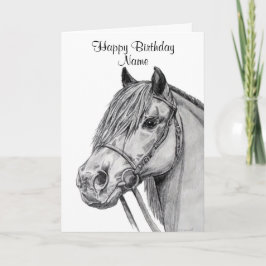 Leuke Shetland Pony Pencil Happy Birthday Kaart