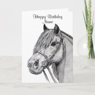 Leuke Shetland Pony Pencil Happy Birthday Kaart