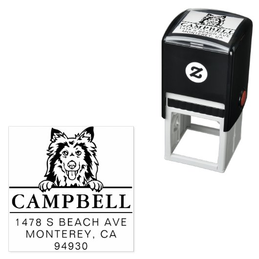 Leuke Shetland Sheepdog Custom Dog Adres Stempel (In situ)